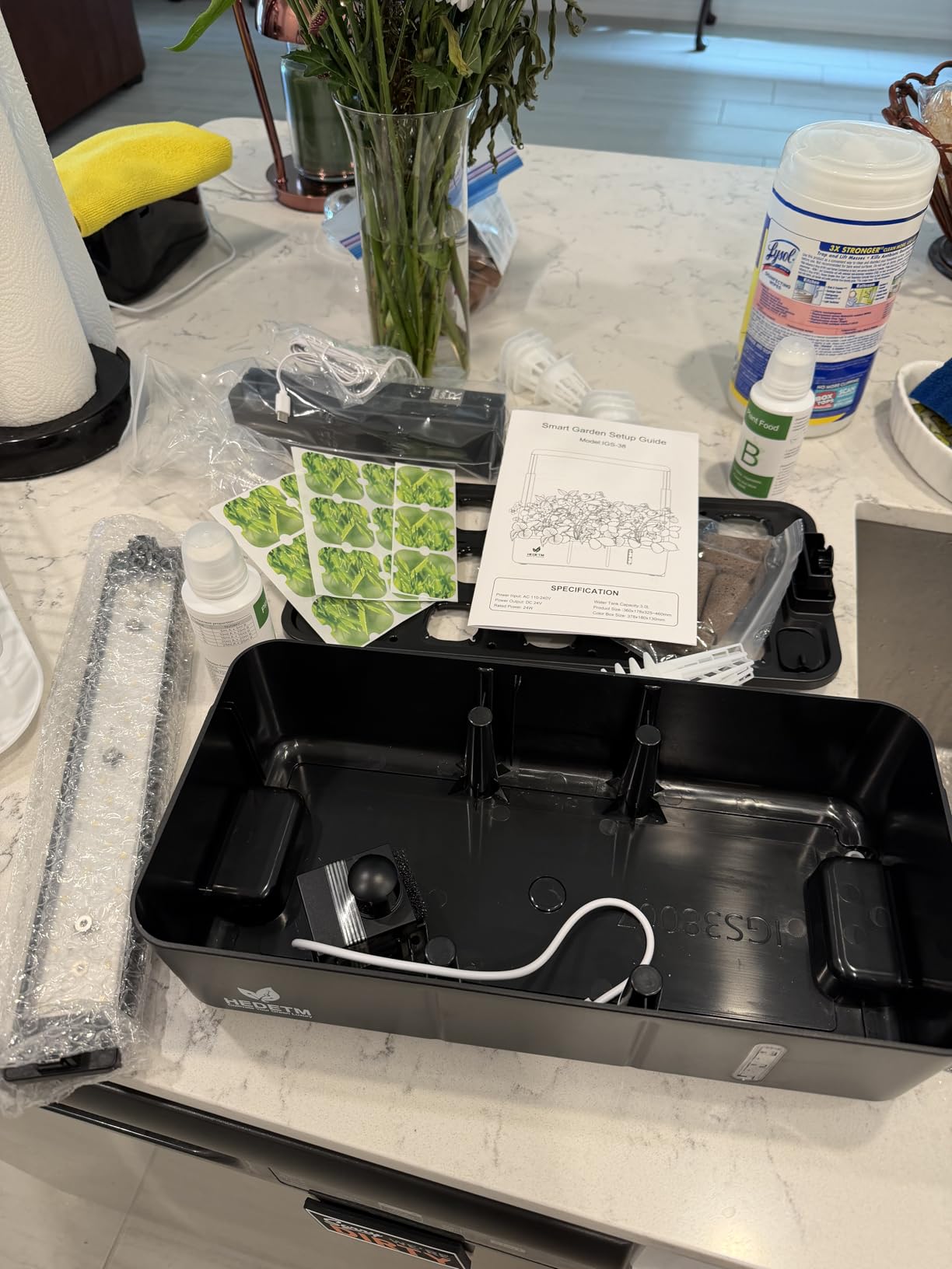 Indoor Garden Hydroponics Growing System: 15 Pods Plant Germination Kit Herb Vegetable Growth Lamp Countertop with LED Grow Light - Hydrophonic Planter Grower Harvest Lettuce Tents - Customer Photo 2