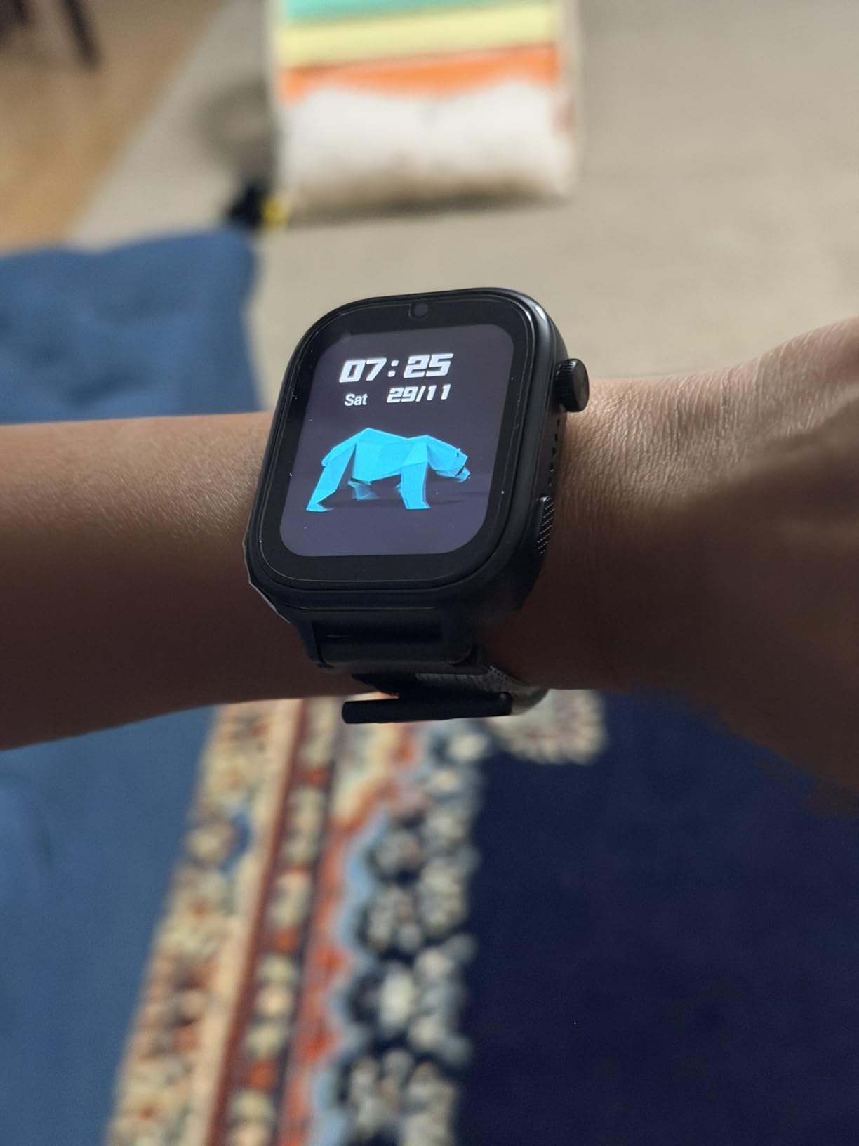 OKYUK Kids Smart Watch Gift for Girls Age 5-12, 4G Kids Watch 47 Games, HD Touch Screen Two-Way Calling Feature, School Settings, SOS, Birthday Gift for Boys and Girls Ages 7 8 9 10 (Black) - Customer Photo 1