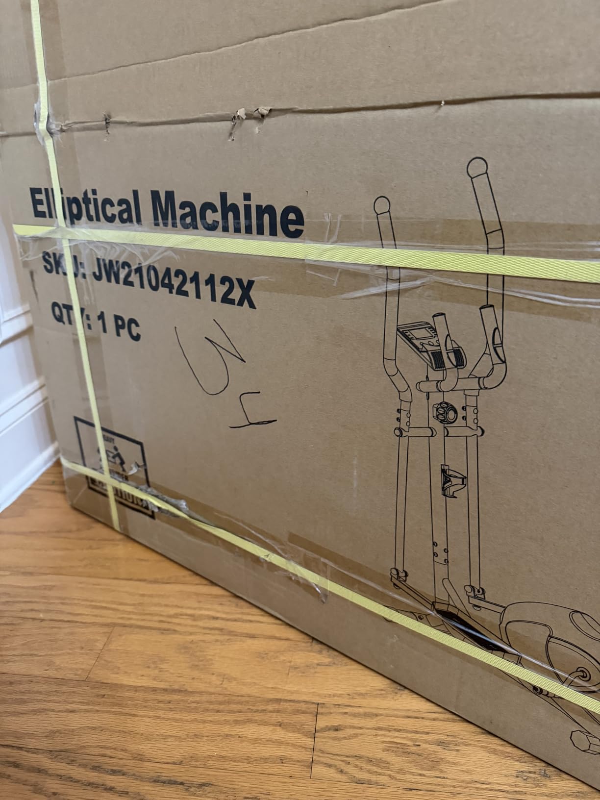 THERUN Elliptical Machine for Home, Hyper-Quiet Elliptical Exercise Machine, Compact Elliptical Trainer w/8 Levels Adjustable Resistance, 6KG Flywheel, Pulse Sensor, LCD Monitor - Customer Photo 1