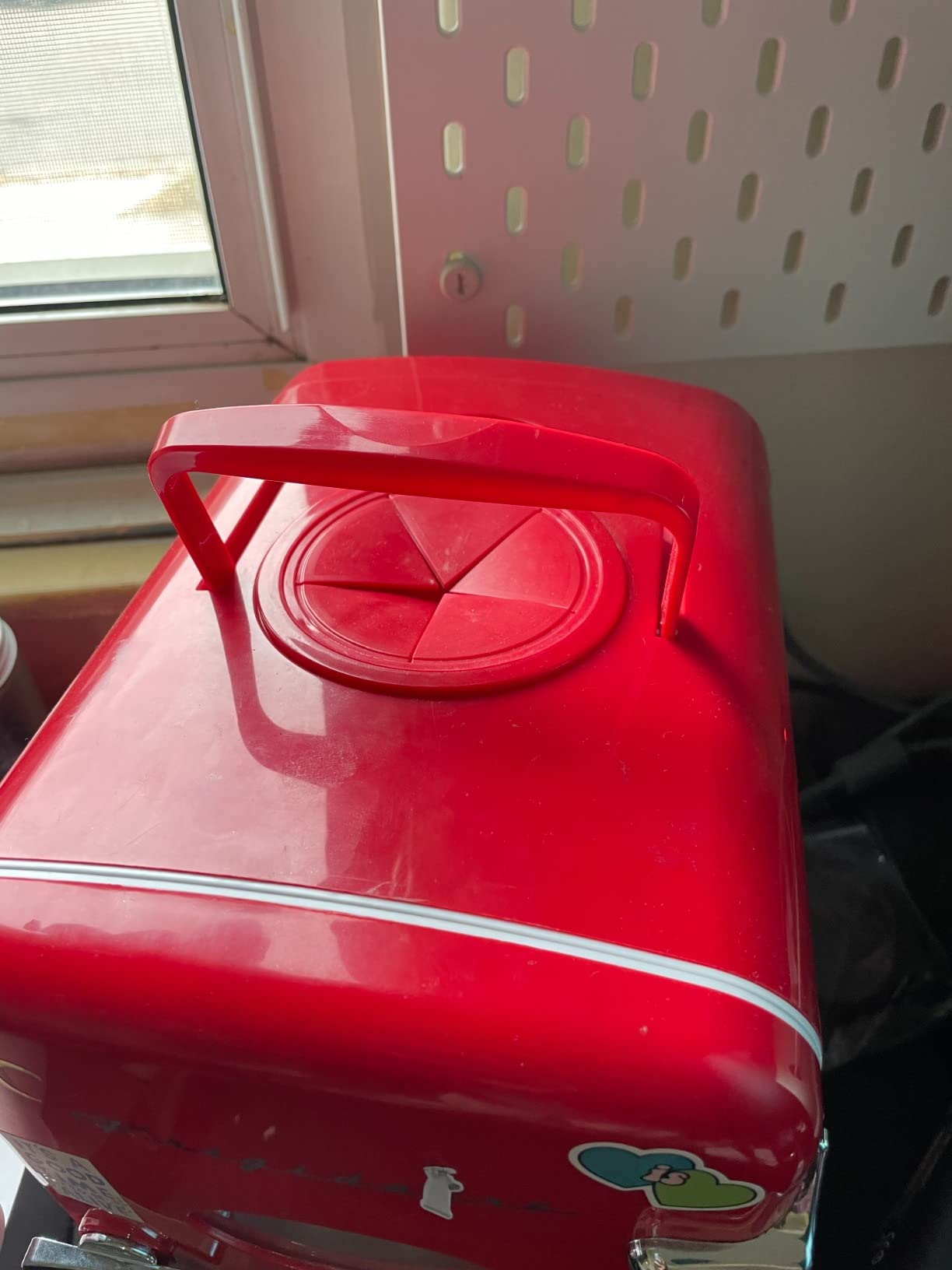 Frigidaire EFMIS171 Retro Mini Portable Personal Fridge - Ideal for Home, Office or Dorm - Includes Carrying Handle, AC/DC Wall/Car Charger (Pink) - Customer Photo 1