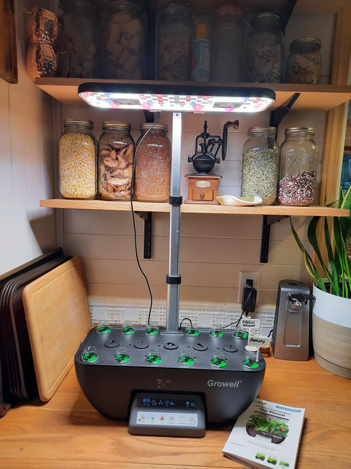 Hydroponics Growing System Kit, 17 Pods Indoor Herb Garden with Grow Light, Smart Water & Air Circulation with 2 Fans, Auto Timer, 10L Water Tank, Perfect Indoor Gardening System Gifts (Black/White) - Customer Photo 1