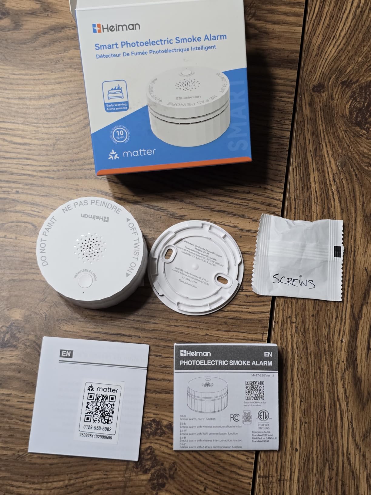 Heiman Matter Smoke Detector, Smart Photoelectric Fire Alarm, Ul217-9Th Listed, Battery Powered, Real-Time Notification, Compatible With Smartthings, Home Assistant, Mini Portable For Home, Rv, Travel - Customer Photo 2