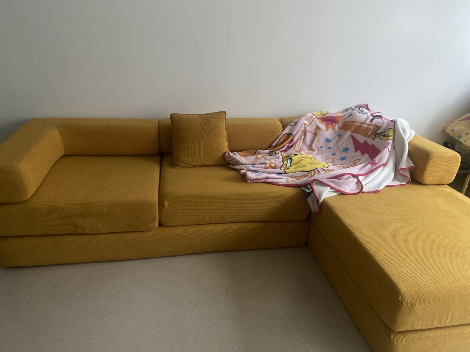 HANXIN Convertible Sleeper Sofa Bed, 78 Inch Folding Floor Mattress Couch with Fixed-Shape Frame, Futon Boneless Couch Lounge Loveseat with Pull Out Bed, No Assembly Required, Grey - Customer Photo 1