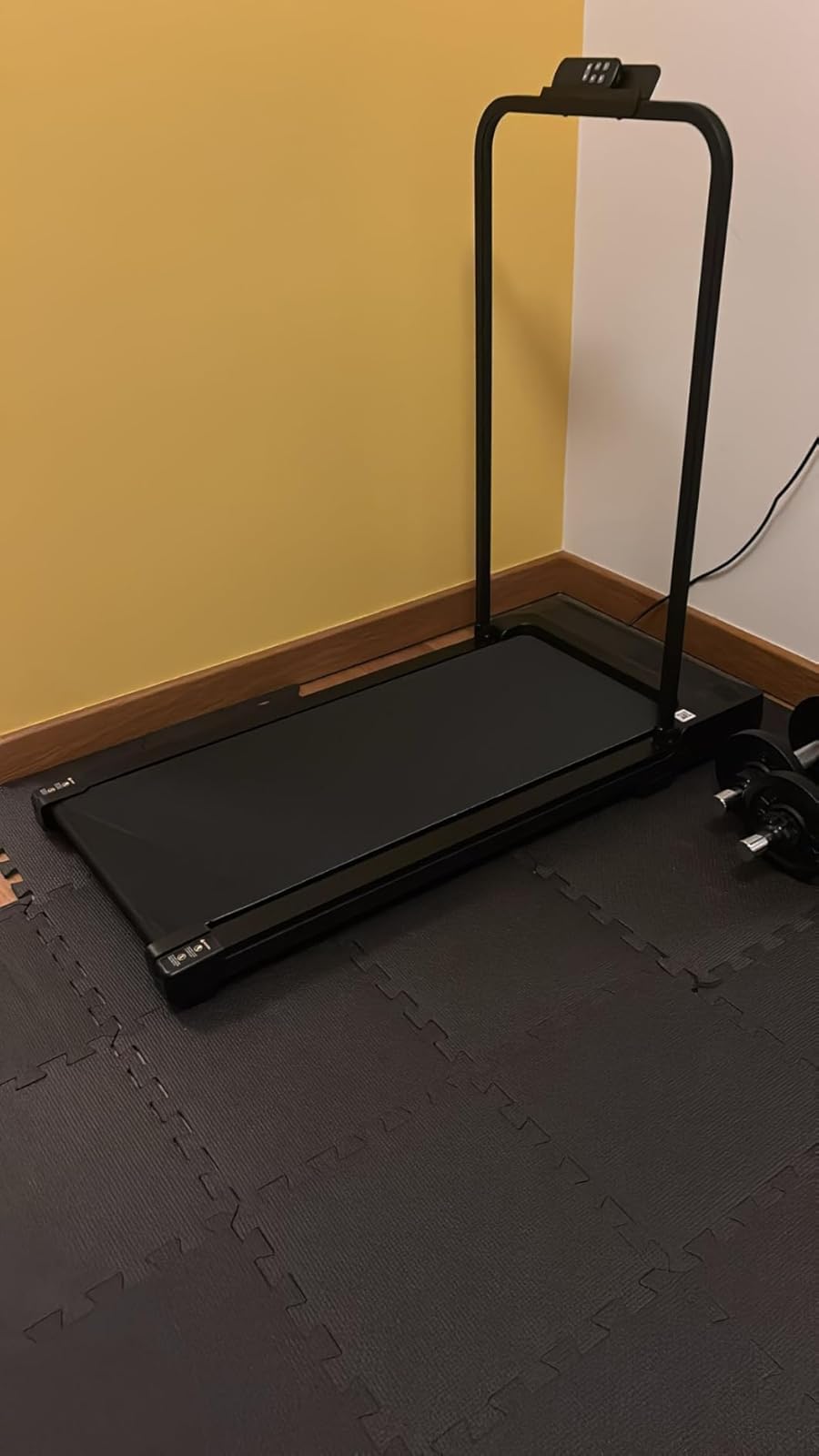 Walking Pad Treadmill for Home - Folding Treadmills with Handle Bar Portable Compact Fold up Indoor Foldable Handles Electric Walk Pads Small Spaces Mini Running Quiet Under Bed Office - Customer Photo 2