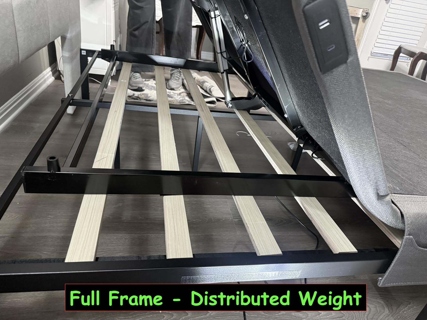 Amada Adjustable Bed Frame Queen Size, Zero-Clearance and Zero Gravity Mode, Electric Bed with Head & Foot Incline, 4 USB Ports and Wireless Remote, Easy Assembly - Customer Photo 1