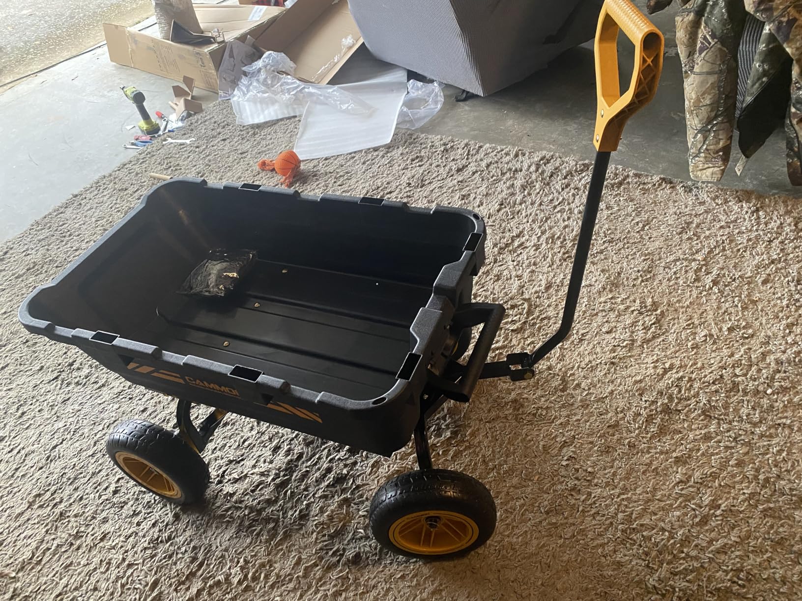 CAMMOO 10in NO-FLAT TIRES 900lb Heavy-Duty Garden Dump Cart DIY Expandable Capacity Over 4 Cu.Ft. Utility Wagon with Quick-Release Dumping & Prime Grade 100% Virgin Polypropylene-Not Recycled Material - Customer Photo 1