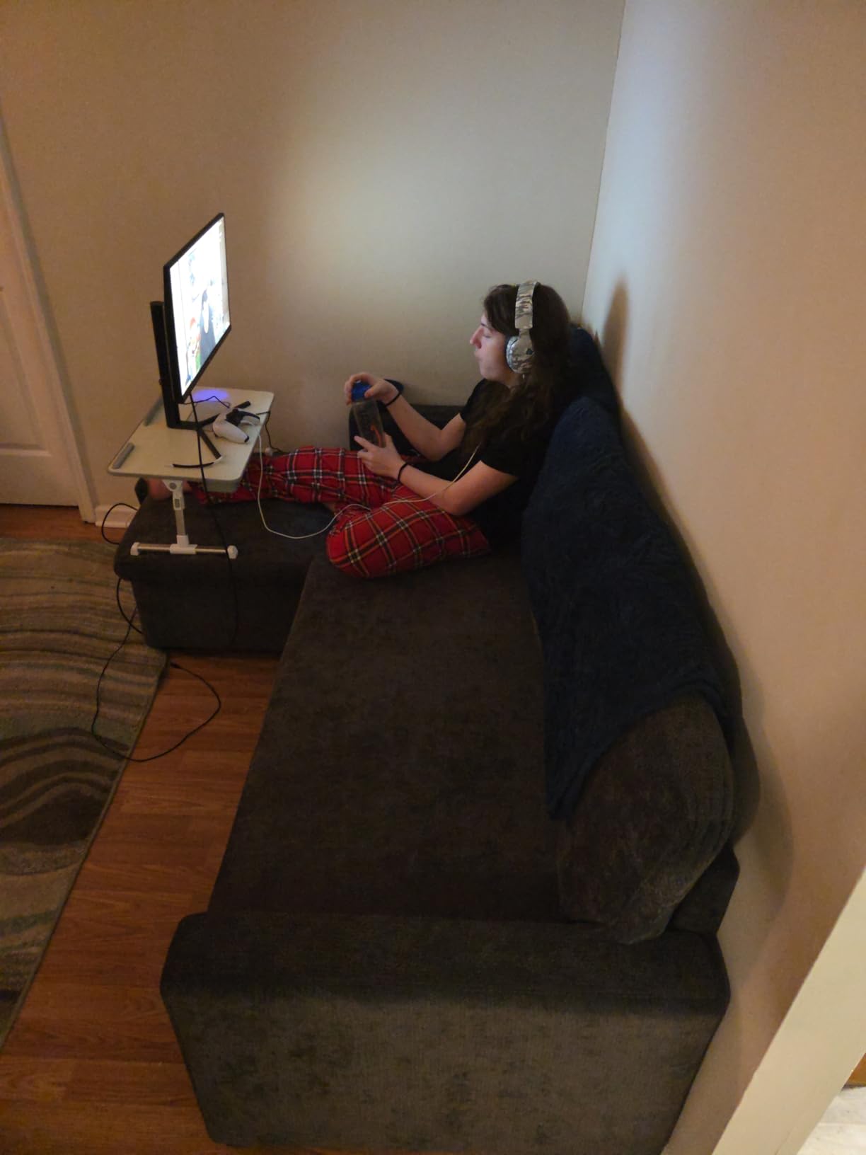 81-Inch L-Shape Sectional Couch, 4-in-1 Multifunctional Pull-Out Couch Sleeper Sofa with Storage Chaise & Removable Back Cushions, for Living Room/Office/Apartment (Beige) - Customer Photo 2