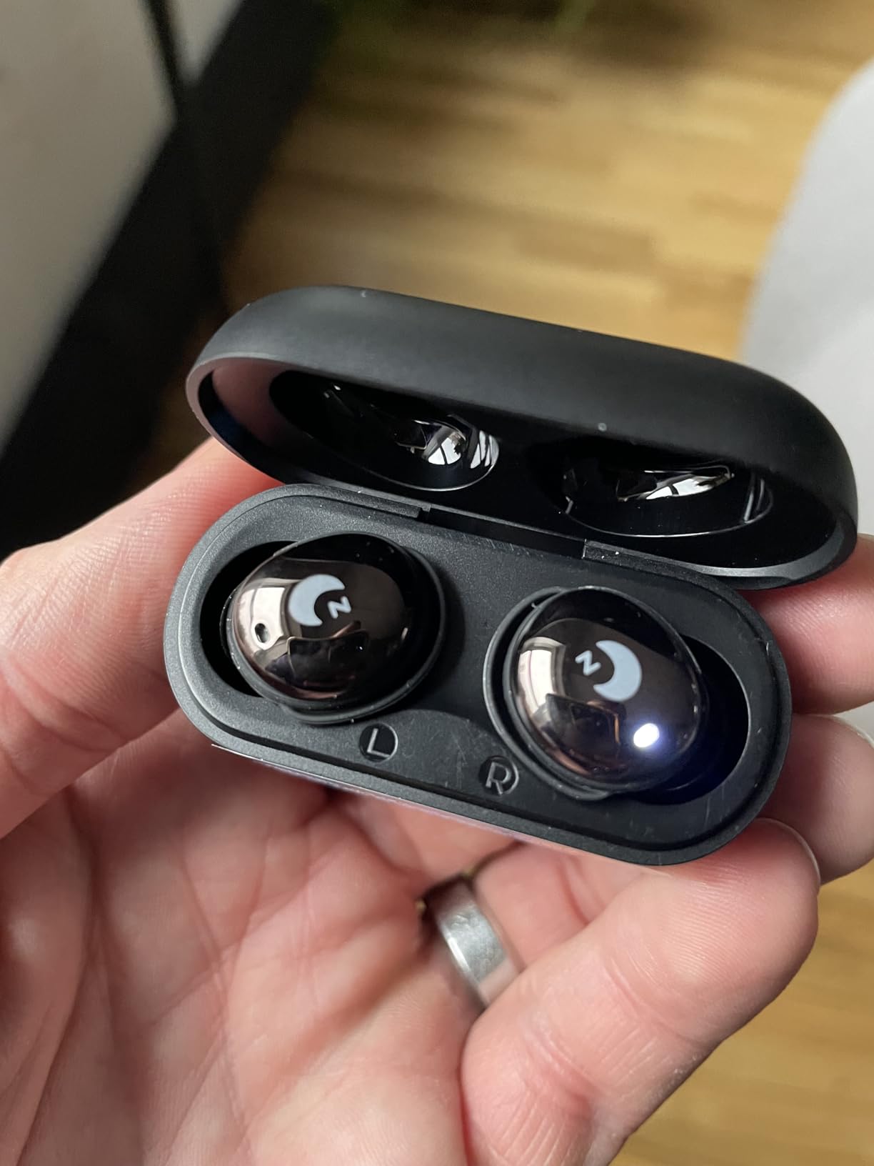 Sleep Earbuds Bluetooth 5.4 in Ear Smart Touch Screen Ear Buds, 48H Playtime Mini Sleep Headphones Small Design for Side Sleepers, Crystal-Clear Calls, 5 EQ Modes, IPX7 Waterproof Earphones Black - Customer Photo 1