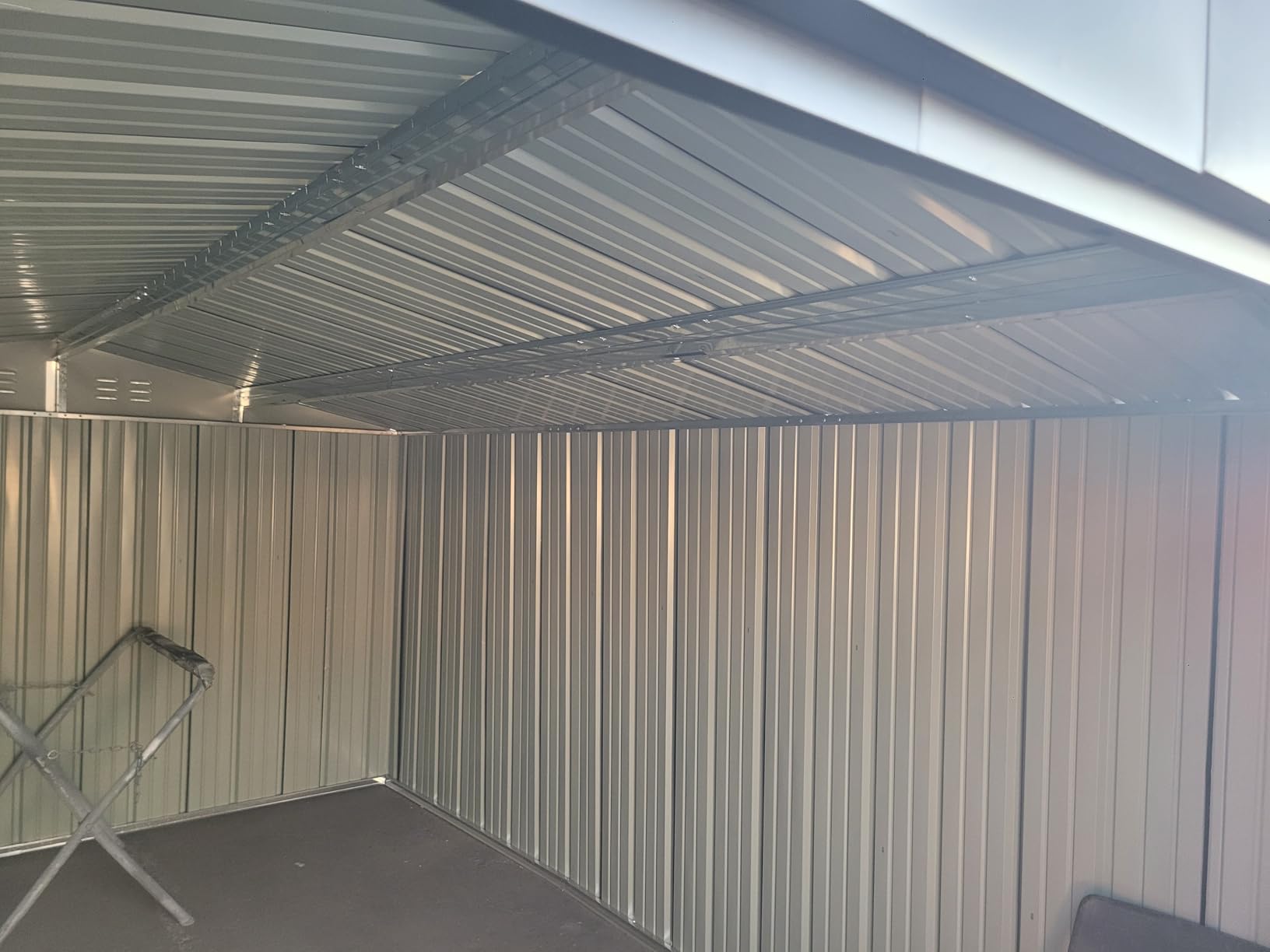 EASYHAWK 14 x 12FT Outdoor Storage Shed, Metal Waterproof Storage Shed Steel Utility Garden Tool Shed with Door & Lock Outdoor Storage,All-Weather Shelter for Bike, Gardening Tools, Lawn Mowers Customer Review EASYHAWK 14 x 12FT Outdoor Storage Shed, Metal Waterproof Storage Shed Steel Utility Garden Tool Shed with Door & Lock Outdoor Storage,All-Weather Shelter for Bike, Gardening Tools, Lawn Mowers - Customer Photo 2