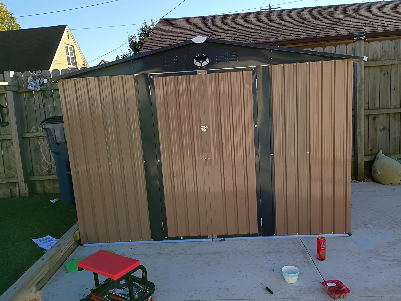 Metal Storage Shed,10x12 Outdoor Storage Building,Large Backyard Sheds with Lockable Door,Waterproof Outside Storage Shed Customer Review Metal Storage Shed,10x12 Outdoor Storage Building,Large Backyard Sheds with Lockable Door,Waterproof Outside Storage Shed - Customer Photo 2