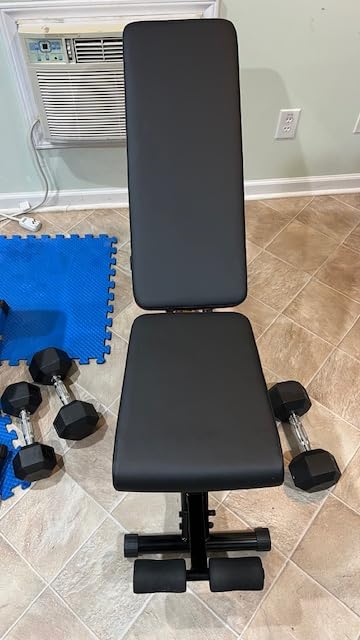 Sweetcrispy Adjustable Weight Bench for Home Gym, Foldable Incline Workout Bench Press with 795 LBS Weight Capacity, Strength Training Fitness Equipment for Full Body Exercise - Customer Photo 2