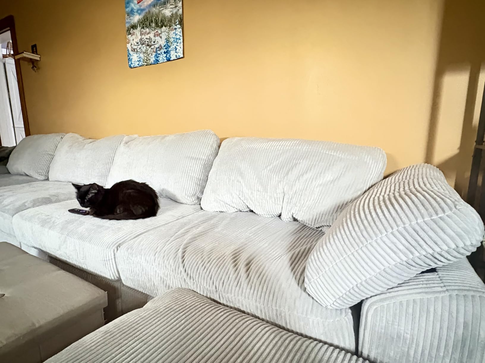 EASE MOOSE Oversized Sectional Modular Sofa, L Shape Grey Sectional Wide Deep seat,FSC Certified Comfortable Chenille Cloud Couch - Customer Photo 2