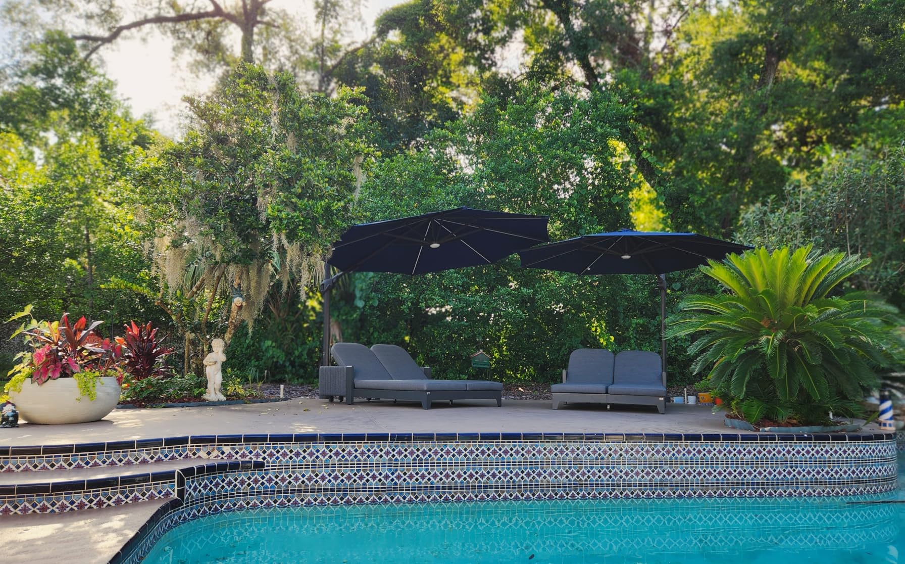 PURPLE LEAF Outdoor Daybed Sun Chaise Lounge Chairs with Cushion Patio Aluminum Adjustable Sunbathing Tanning Reclining Set of 2 Moon Basalt Customer Review PURPLE LEAF Outdoor Daybed Sun Chaise Lounge Chairs with Cushion Patio Aluminum Adjustable Sunbathing Tanning Reclining Set of 2 Moon Basalt - Customer Photo 1