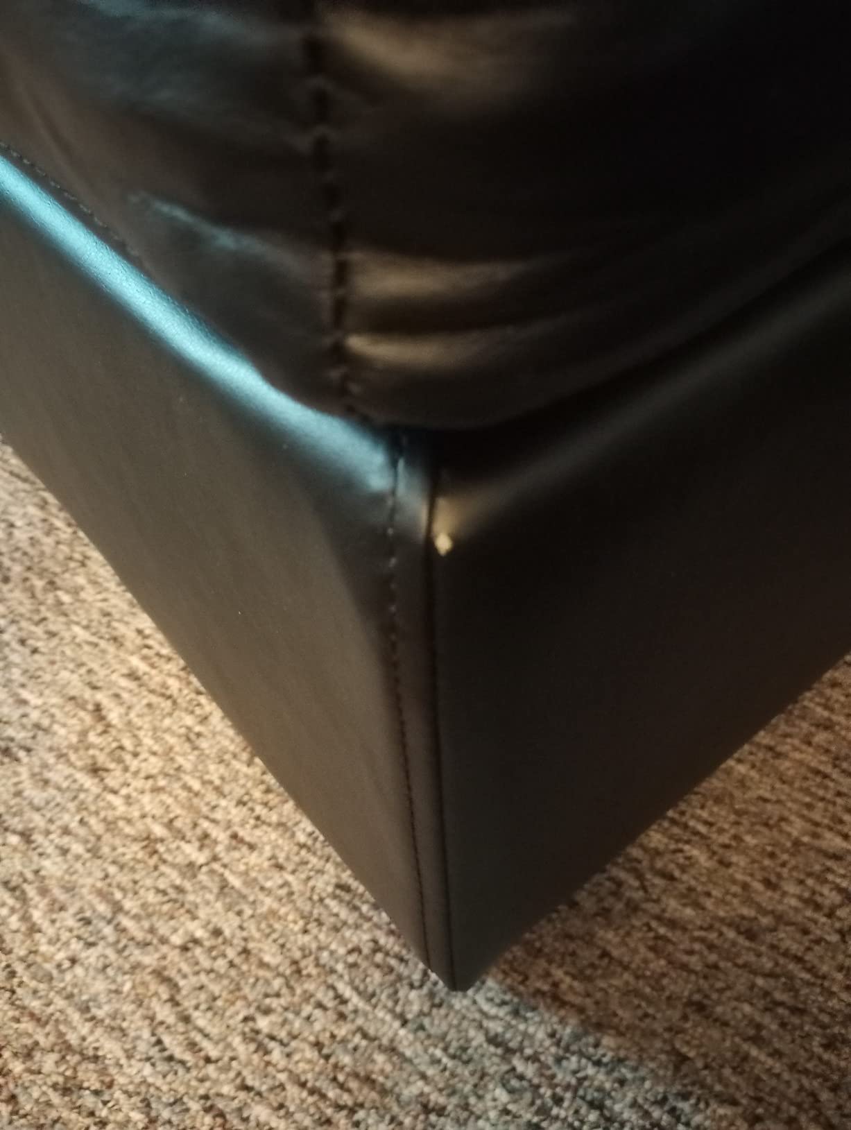 HONBAY Faux Leather Sectional Sofa, Convertible Sectional Couch L Shaped Couch Sofa for Small Space, Mid Brown - Customer Photo 2