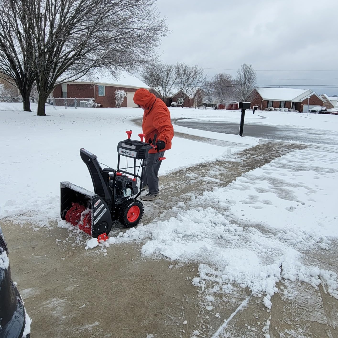 21-Inch Gas Snow Blower, 212cc Single-Stage Snow Thrower, Lightweight 21