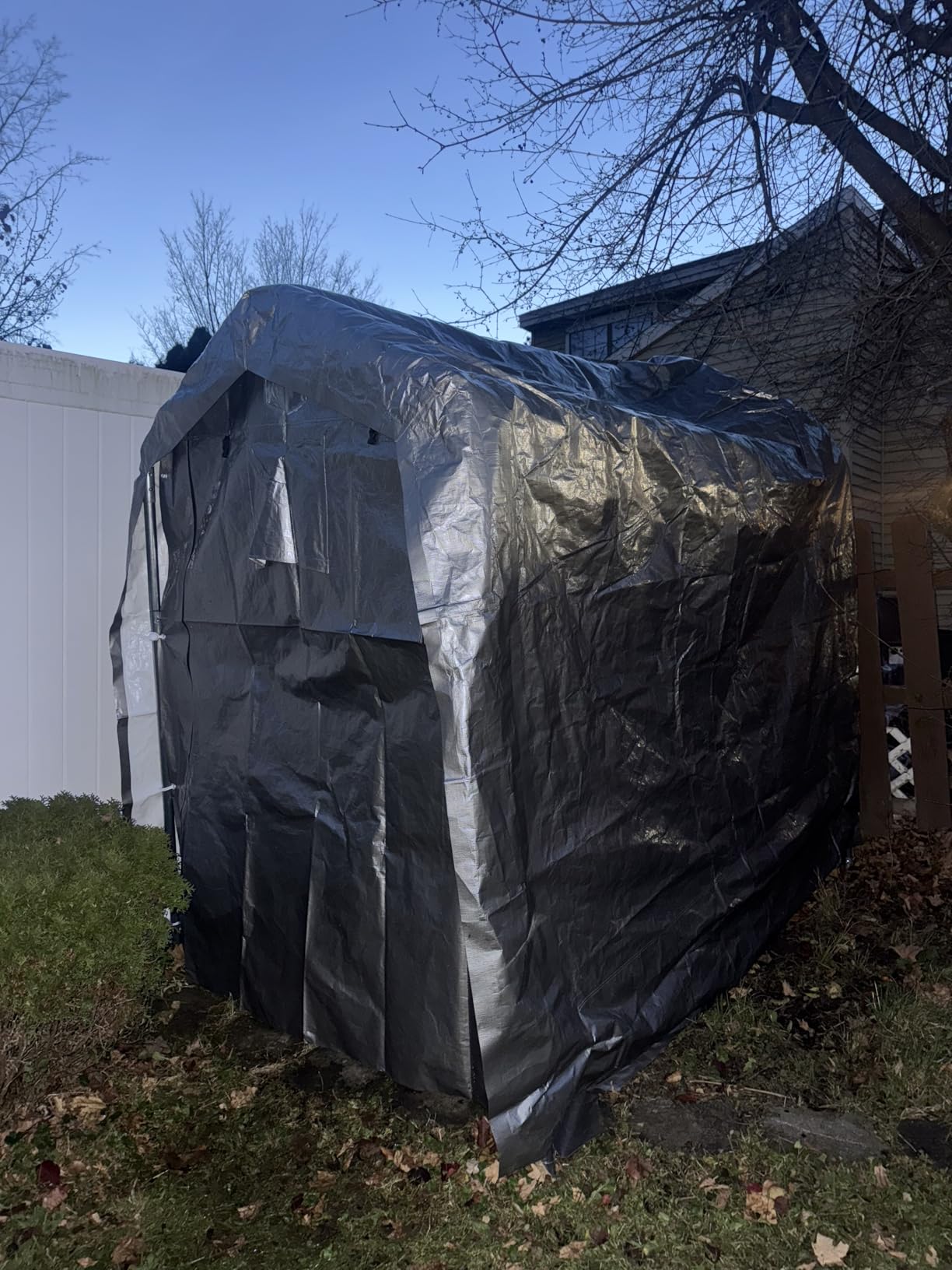 10x12 FT Outdoor Storage Shed, Metal Garden Shed - Tool Storage Sheds with Lockable Doors & 1 Vented Clear Window, Waterproof Outside Storage Building for Backyard, Patio (Black; Floor Not Included) Customer Review 10x12 FT Outdoor Storage Shed, Metal Garden Shed - Tool Storage Sheds with Lockable Doors & 1 Vented Clear Window, Waterproof Outside Storage Building for Backyard, Patio (Black; Floor Not Included) - Customer Photo 1