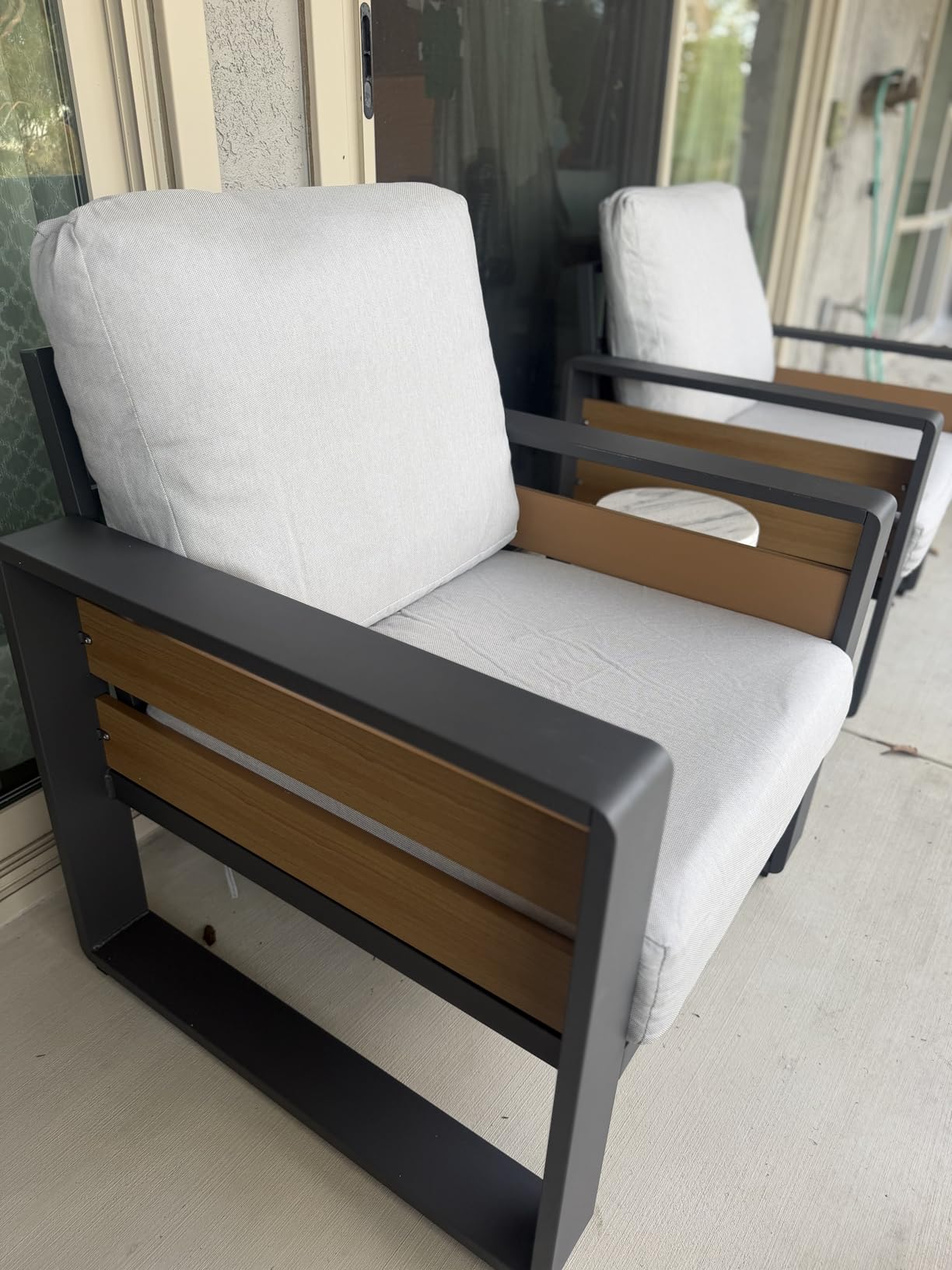 Aoxun Aluminum Patio Furniture Set, 5 Seats Luxury Outdoor Sectional with 6