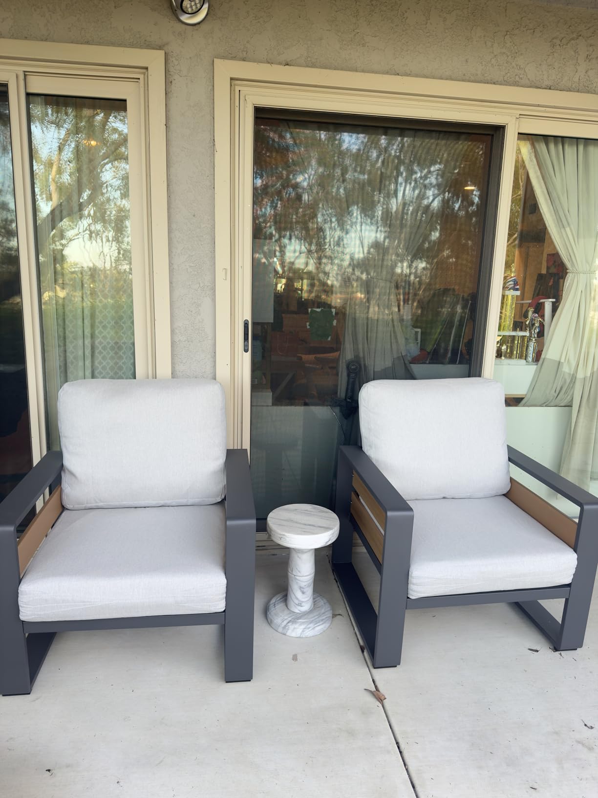 Aoxun Aluminum Patio Furniture Set, 5 Seats Luxury Outdoor Sectional with 6