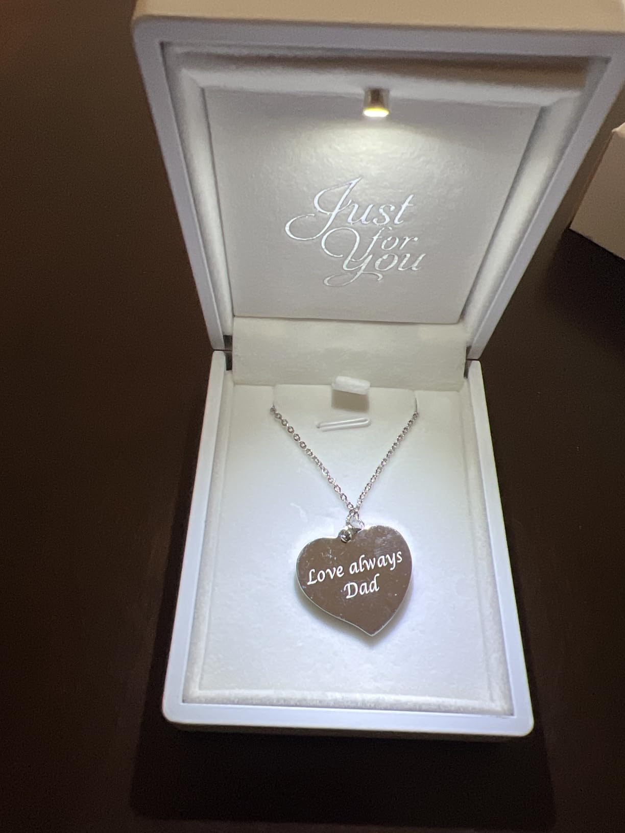 Personalized Silver Teardrop Heart Necklace – Custom Engraved Heart Pendant - Gift For Her | Free Engraving - Ships from USA - Customer Photo 1