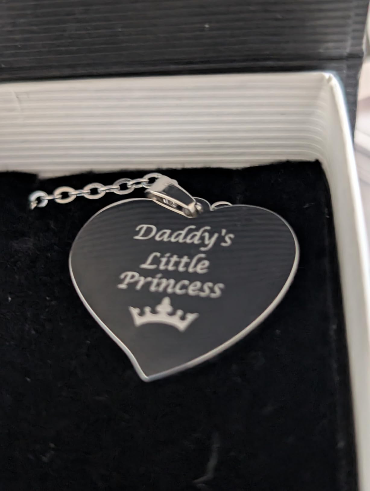 Personalized Silver Teardrop Heart Necklace – Custom Engraved Heart Pendant - Gift For Her | Free Engraving - Ships from USA - Customer Photo 3