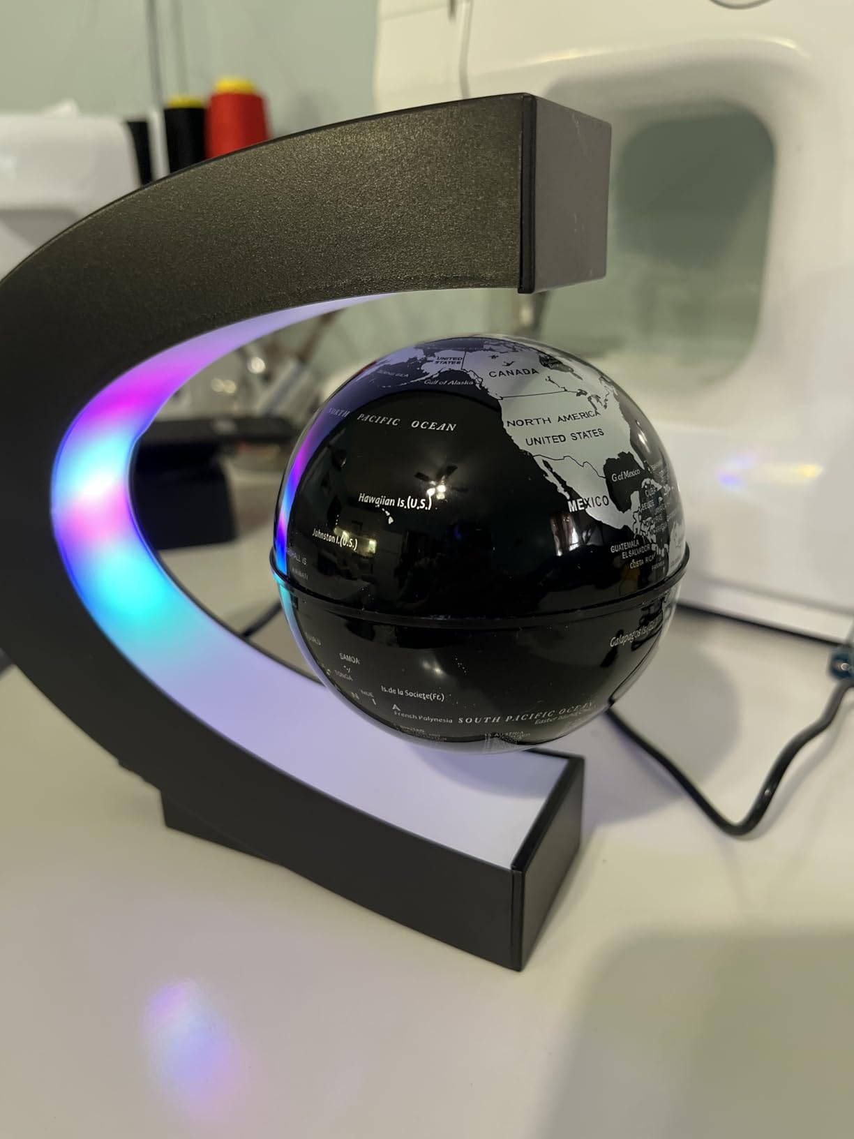 Magnetic Levitating Globe with LED Light, Cool Tech Gift for Men Father Boys and Girls, Birthday Gifts for Kids, Floating Globes World Desk Gadget Decor in Office Home/Display Frame Stand - Customer Photo 1