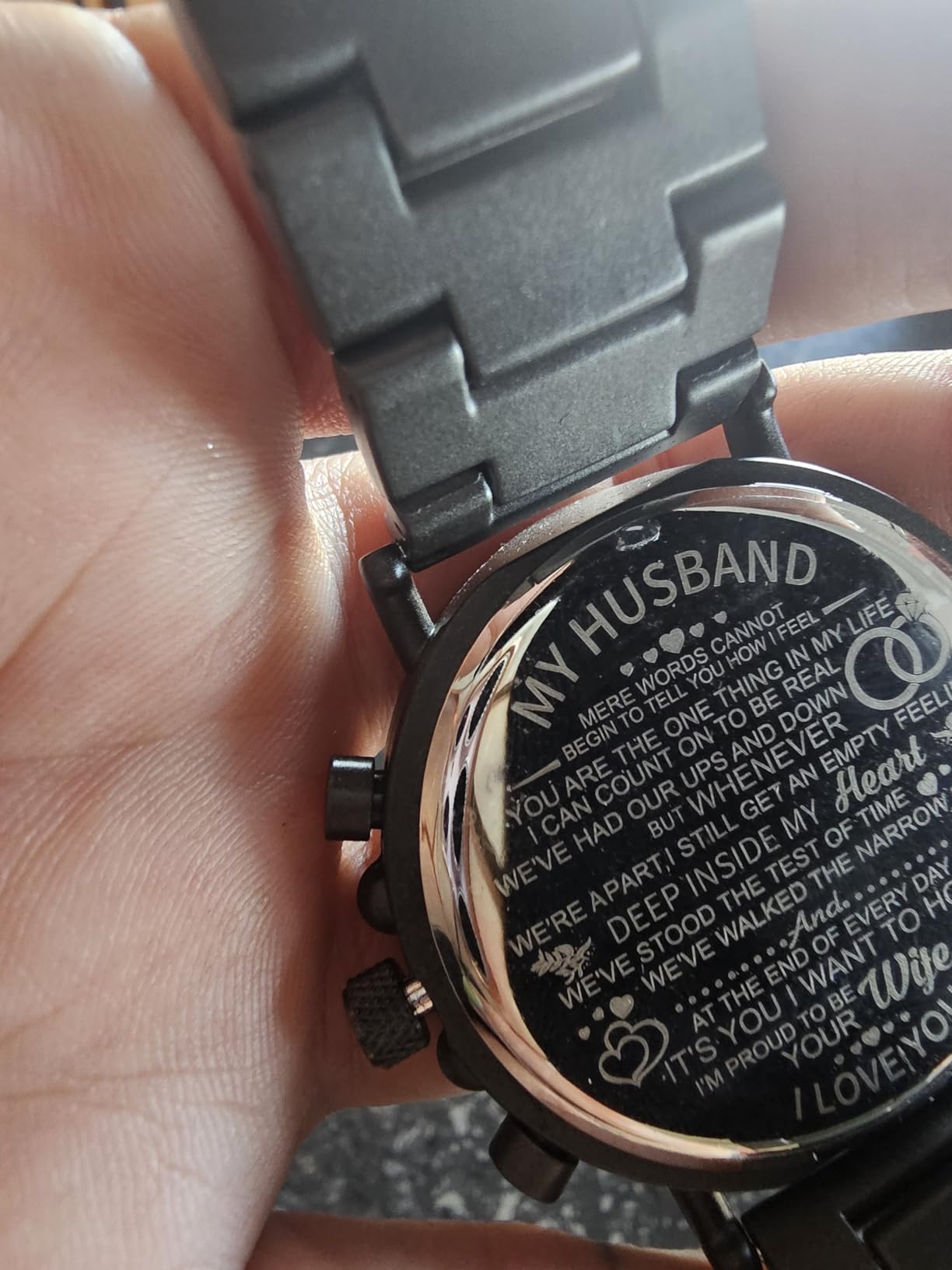 2win Engraved Wooden Watch for Boyfriend My Man Fiancé Husband Customized Personalized Wood Watches for Men Birthday Anniversary Personalized Watch - Customer Photo 1