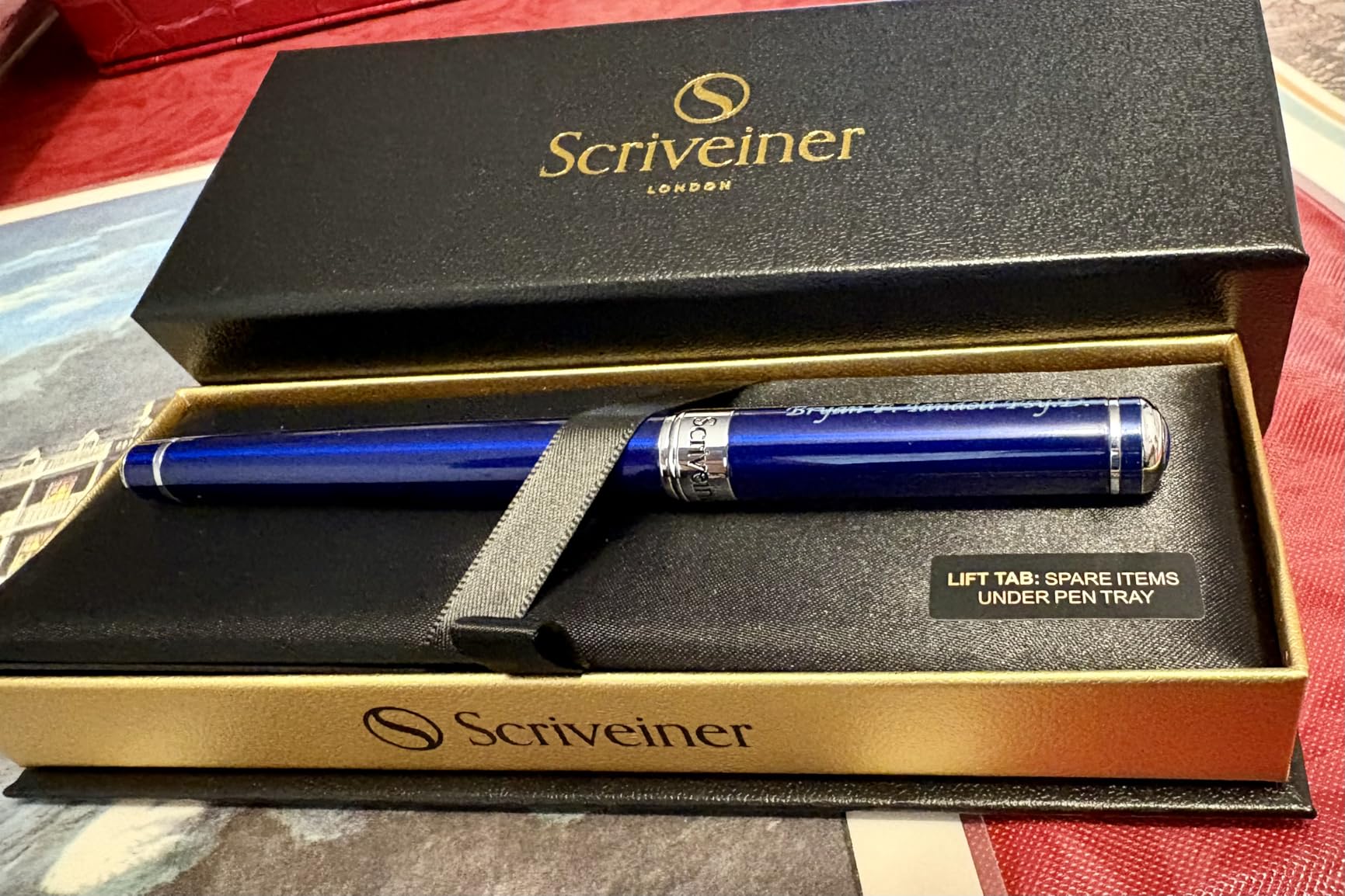 Scriveiner Black Lacquer Rollerball Pen - Stunning Luxury Pen, Real Gold Plating, Schmidt Ink Refill, Best Roller Ball Gift Set for Men & Women, Professional, Executive Office, Nice Pens - Customer Photo 1