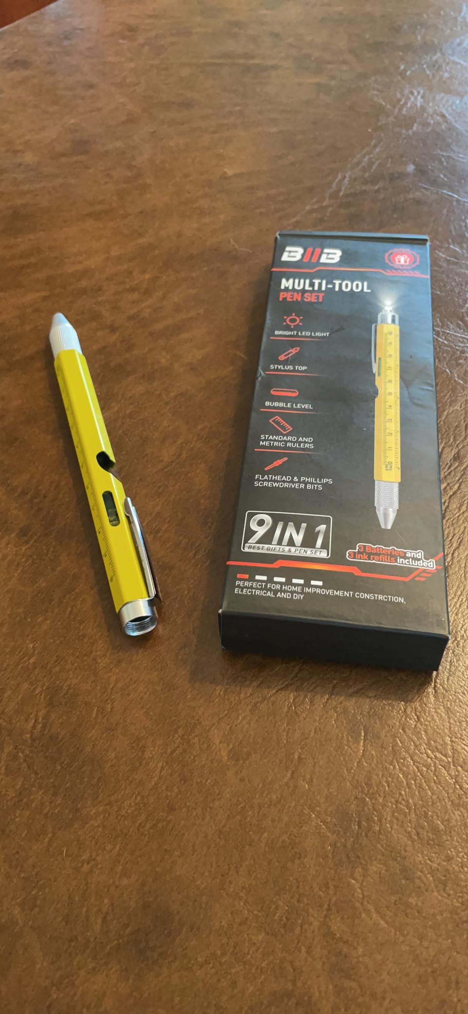 BIIB Valentines Day Gifts for Him, Gifts for Men 9 in 1 Multitool Pen, Birthday Gifts for Men, Mens Gifts for Dad Him Husband, Dad Gifts from Daughter Son, Personalized Gifts Ideas, Tools Cool Gadgets - Customer Photo 2