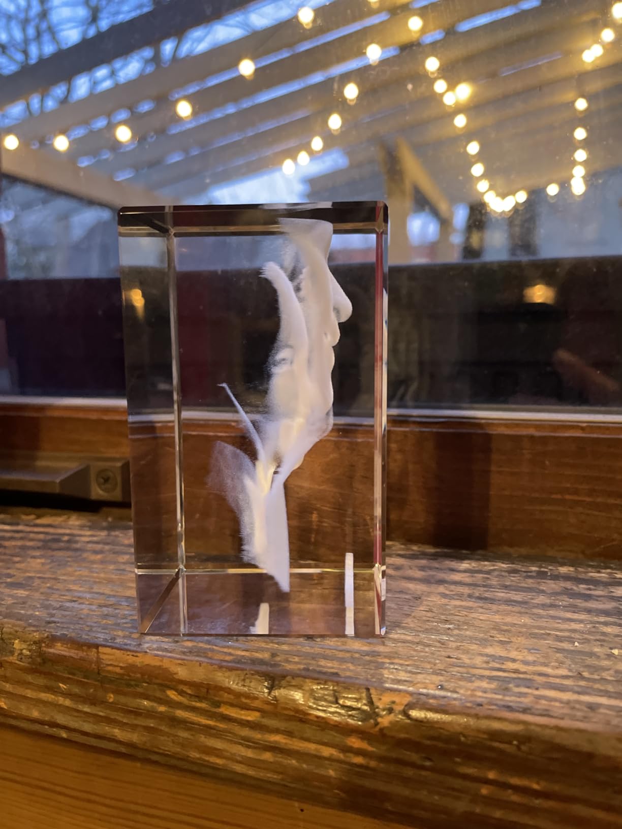 ArtPix 3D Crystal Photo, Valentines Day Personalized Gifts for Women, Wife, Men, Her, Him, Great V-Day Custom Gift With Your Own Photo, Customized Glass 3D Laser Etched Picture Wedding - Customer Photo 1