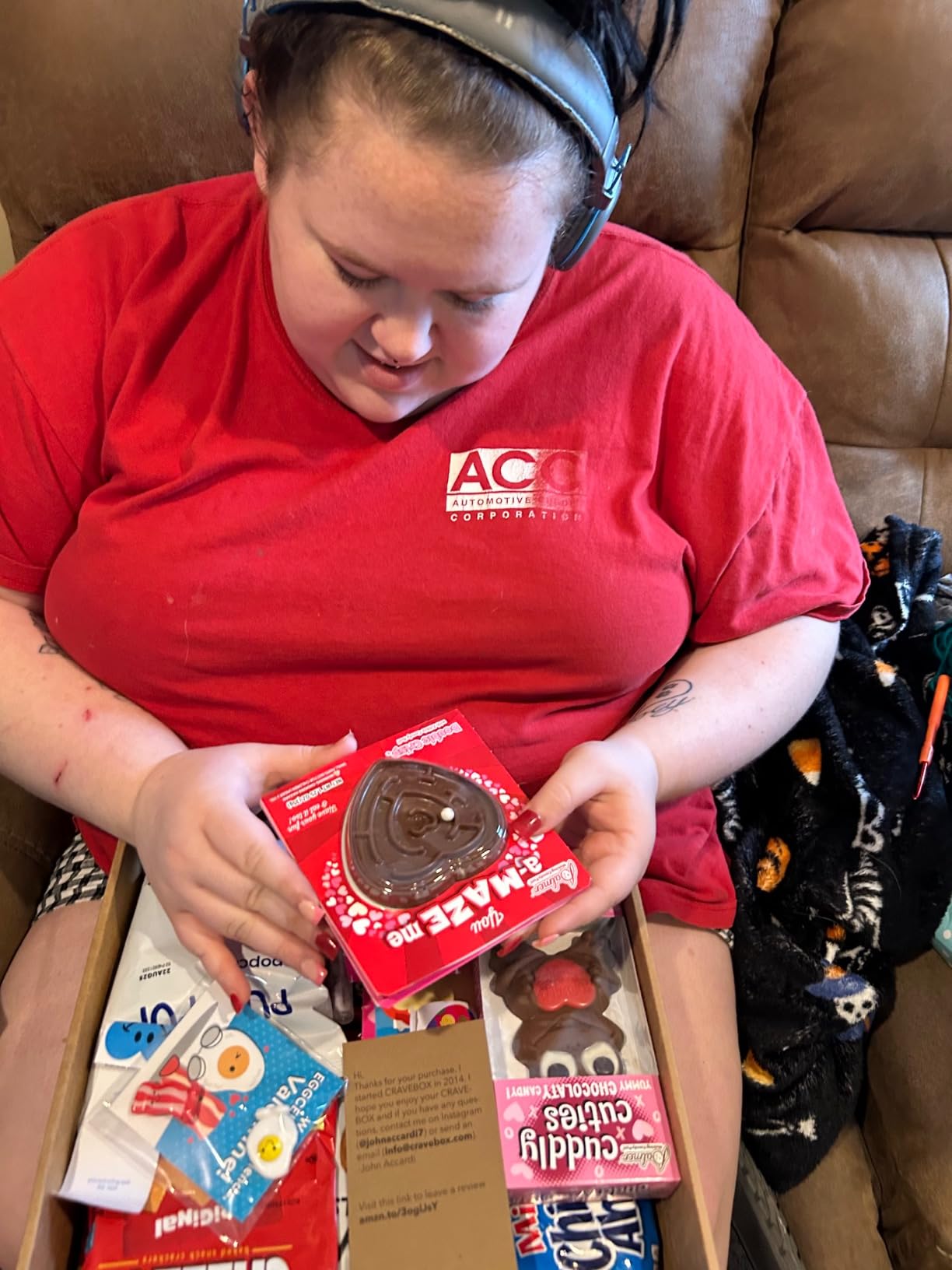 CRAVEBOX Valentine's Day Gift Care Package (50ct) Snacks Chocolates Candy Box Assortment Variety Bundle Present Kids Adults Boy Girl Guy Friend College Husband Wife Boyfriend Girlfriend Love - Customer Photo 1