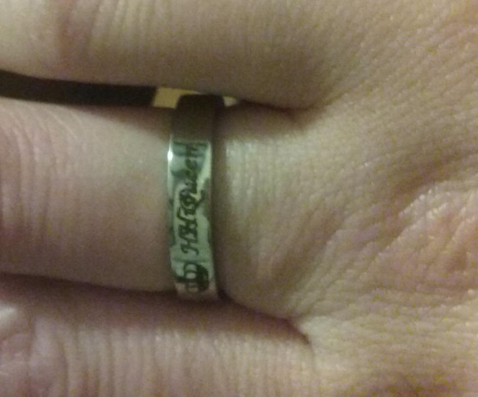 MJartoria Matching Necklaces for Couples-His and Her Engraved Ring Pendant Necklaces Anniversary Valentines Gifts for Boyfriends Girlfriends - Customer Photo 2