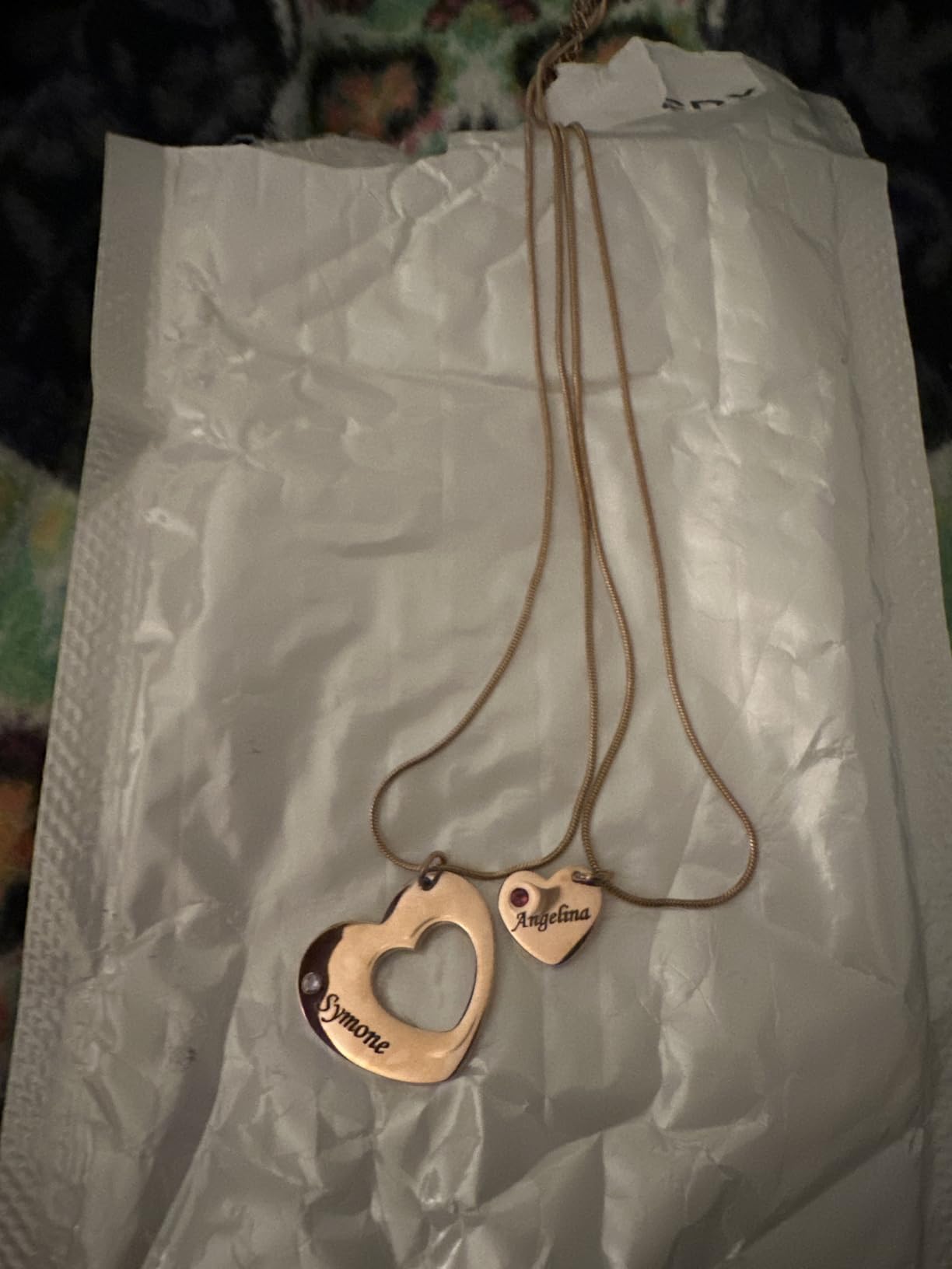 Valyria Stainless Steel Personalized Key Heart Puzzle Necklace Set with Birthstones - Custom Made with Any Name Customer Review Valyria Stainless Steel Personalized Key Heart Puzzle Necklace Set with Birthstones - Custom Made with Any Name - Customer Photo 1