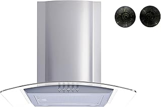 Winflo 30 In. Convertible Wall Mount Range Hood in Stainless Steel with Mesh Filters, Charcoal Filters and Push Button Control - Winflo