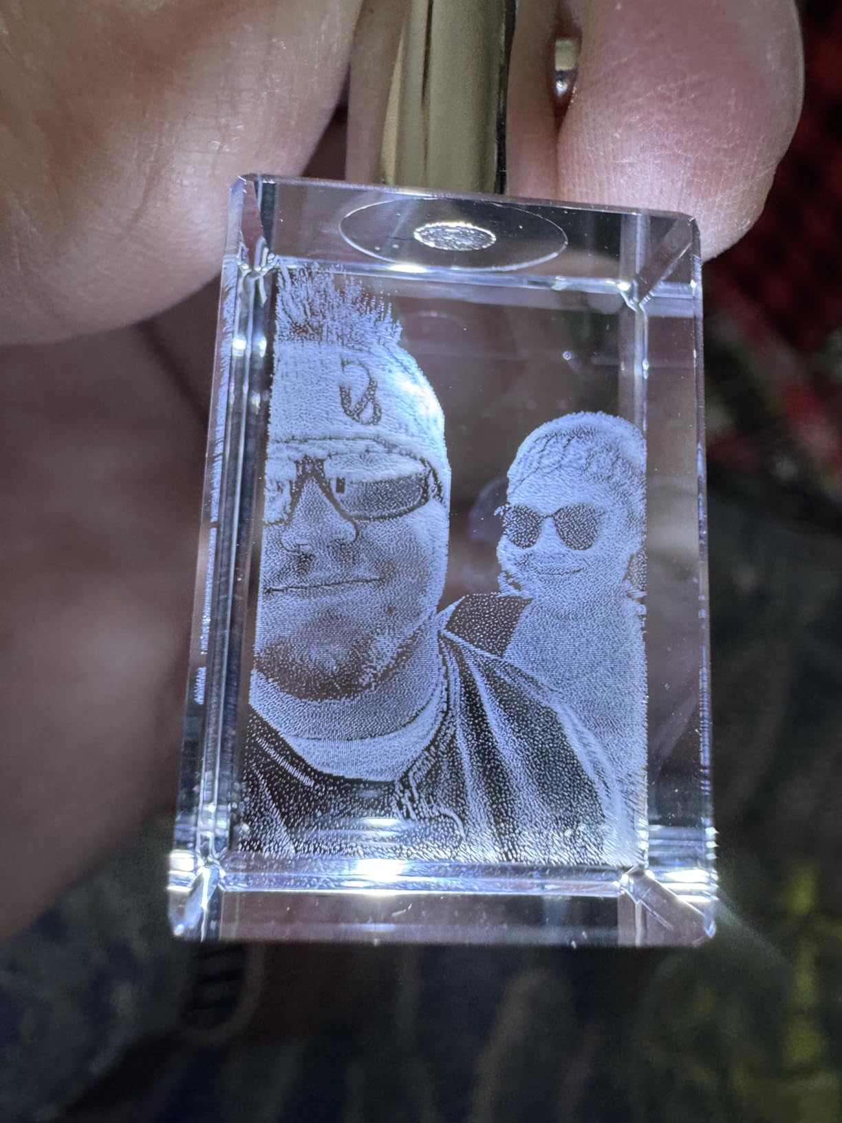 ArtPix 3D Crystal Photo Custom Necklace, Personalized Valentines Day Gift for Women, Men, Her, Him, Laser Engraved Photo Pendant Jewelry Customer Review ArtPix 3D Crystal Photo Custom Necklace, Personalized Valentines Day Gift for Women, Men, Her, Him, Laser Engraved Photo Pendant Jewelry - Customer Photo 2