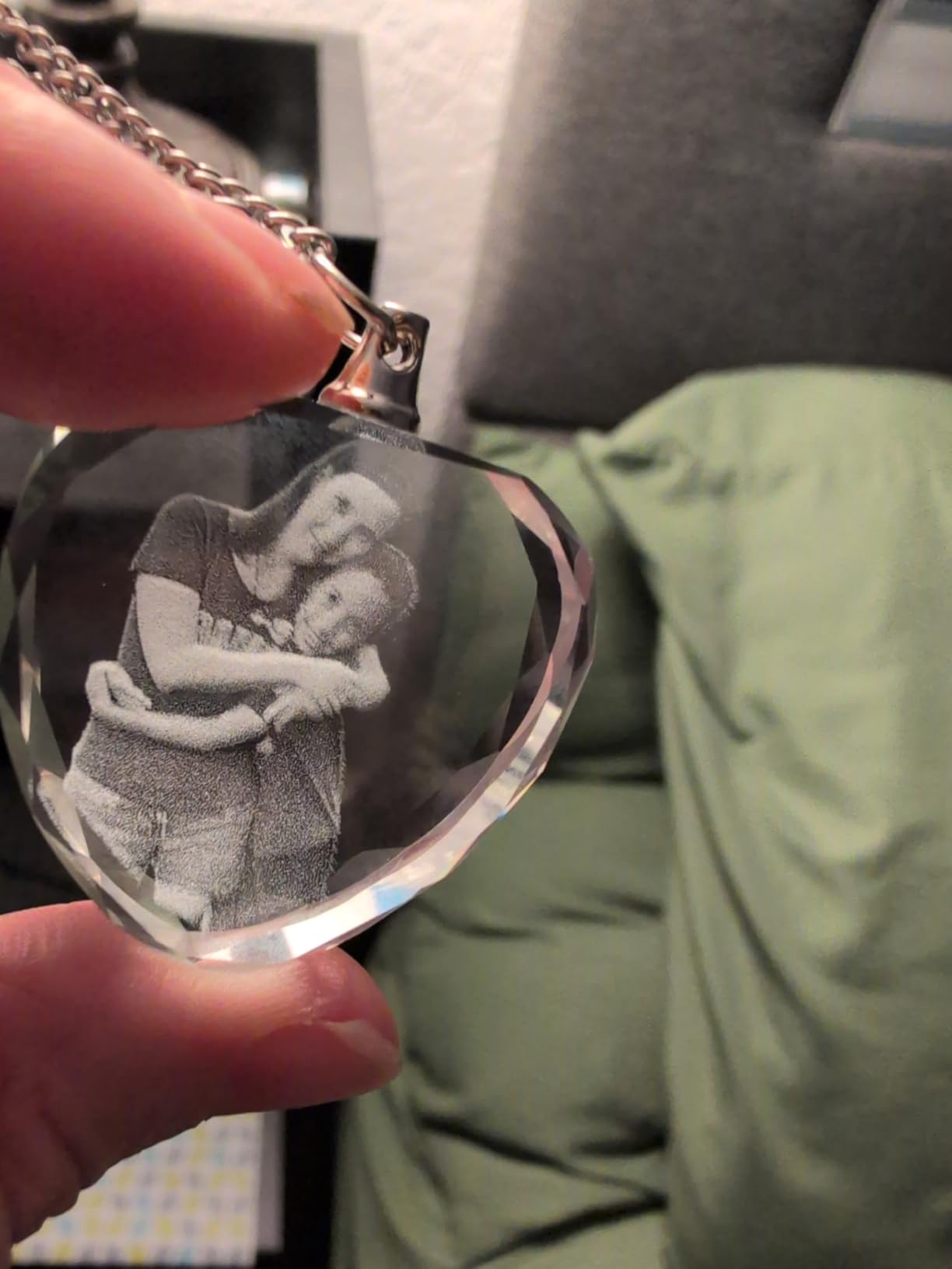 ArtPix 3D Crystal Photo Custom Necklace, Personalized Valentines Day Gift for Women, Men, Her, Him, Laser Engraved Photo Pendant Jewelry Customer Review ArtPix 3D Crystal Photo Custom Necklace, Personalized Valentines Day Gift for Women, Men, Her, Him, Laser Engraved Photo Pendant Jewelry - Customer Photo 5