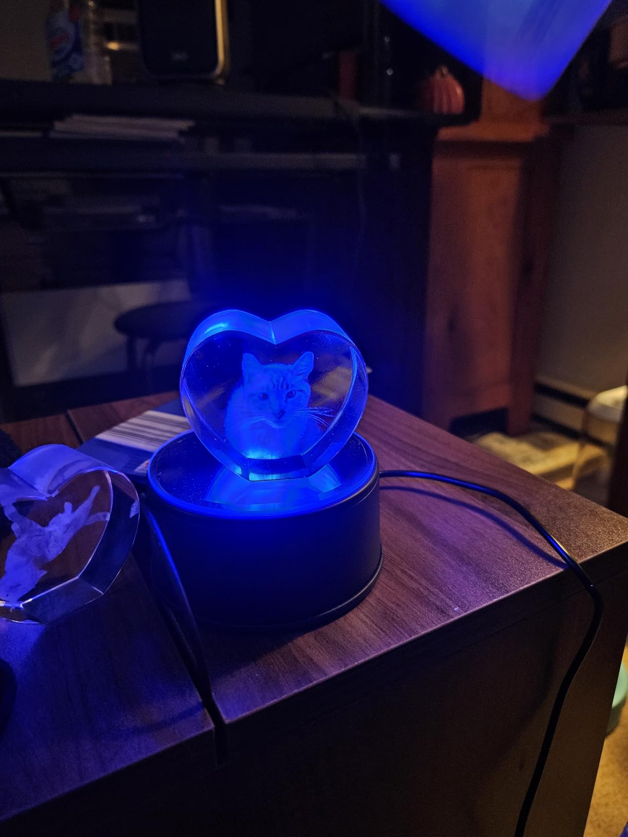 ArtPix 3D Crystal Photo, Valentines Day Personalized Gifts for Women, Wife, Men, Her, Him, Great V-Day Custom Gift with Your Own Photo, Customized Glass 3D Laser Etched Picture Wedding - Heart - Customer Photo 1