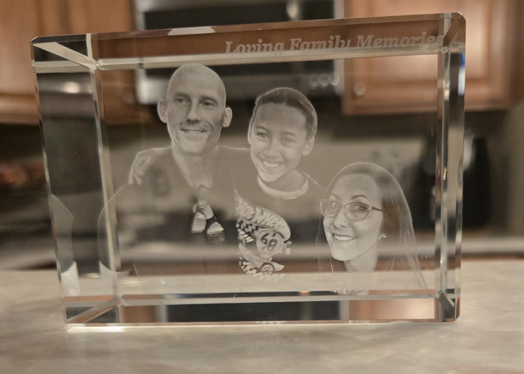 ArtPix 3D Crystal Photo, Valentines Day Personalized Gifts for Women, Wife, Men, Her, Him, Great V-Day Custom Gift with Your Own Photo, Customized Glass 3D Laser Etched Picture Wedding - Heart - Customer Photo 2