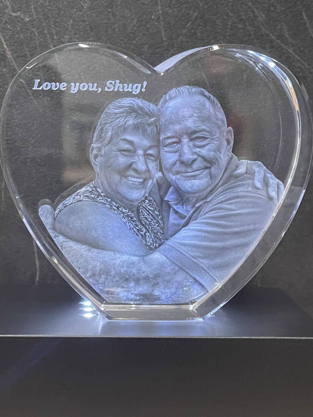 ArtPix 3D Crystal Photo, Valentines Day Personalized Gifts for Women, Wife, Men, Her, Him, Great V-Day Custom Gift with Your Own Photo, Customized Glass 3D Laser Etched Picture Wedding - Heart - Customer Photo 3