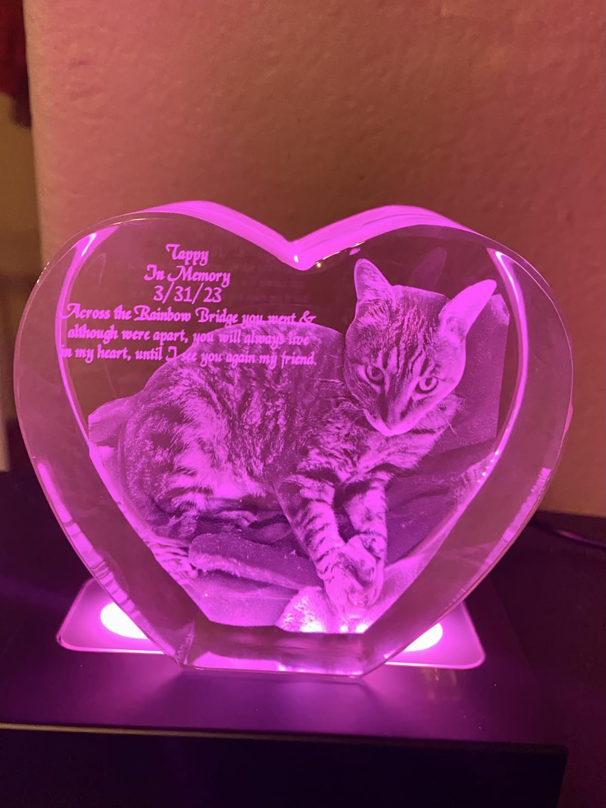 ArtPix 3D Crystal Photo, Valentines Day Personalized Gifts for Women, Wife, Men, Her, Him, Custom Laser Engraved Glass Picture with Your Own Photo - Heart Shaped Customer Review ArtPix 3D Crystal Photo, Valentines Day Personalized Gifts for Women, Wife, Men, Her, Him, Custom Laser Engraved Glass Picture with Your Own Photo - Heart Shaped - Customer Photo 5