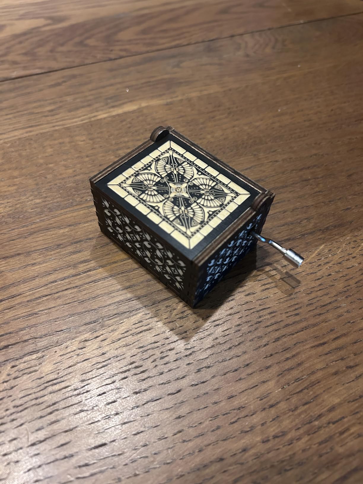 Can't Help Falling in Love Wood Music Box, Antique Engraved Musical Boxes Case for Love One Wooden Music Box - Gifts for Lover, Boyfriend, Girlfriend, Husband, Wife (Black) - Customer Photo 1