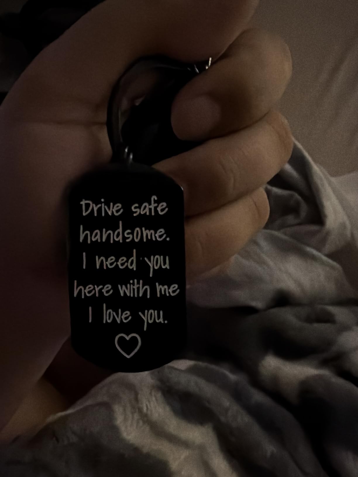 Drive Safe Keychain for Boyfriend - Drive Safe Handsome I Need You Here With Me Keyring Birthday Valentine's Day Gifts for Him Boyfriend Husband Gifts - Customer Photo 2