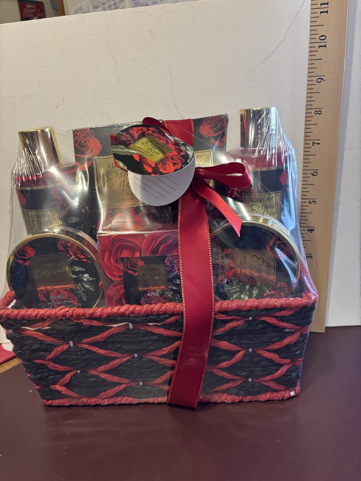 Valentine's Day Gift Basket for Her - Exotic Rose & Spa Bath & Body Set for Women, Anniversary & Birthday Gift with Body Scrub, Bubble Bath, Lotion & More - Customer Photo 2