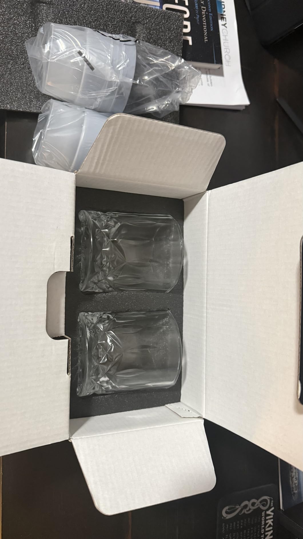 Whiskey Rocks Glass, Set of 4 (2 Crystal Bourbon Glasses, 2 Round Big Ice Ball Molds) In Gift Box - 10 Oz Old Fashioned Glasses for Scotch Cocktail Rum Cognac Vodka Liquor, Unique Gifts for Men - Customer Photo 1