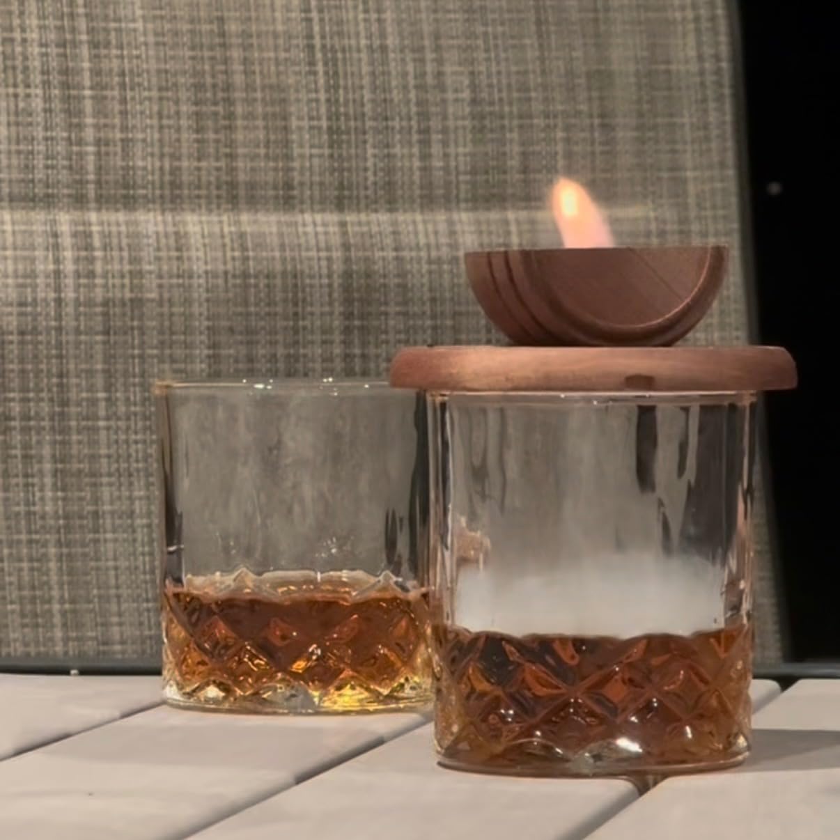 Whiskey Smoker Kit with Torch - 6 Flavors Wood Chips, 2 Glasses, 2 Ice Ball Molds - Cocktail Smoker Infuser Kit, Old Fashioned Drink Smoker Kit, Birthday Bourbon Whiskey Gifts for Men,Dad(NO Butane) - Customer Photo 2