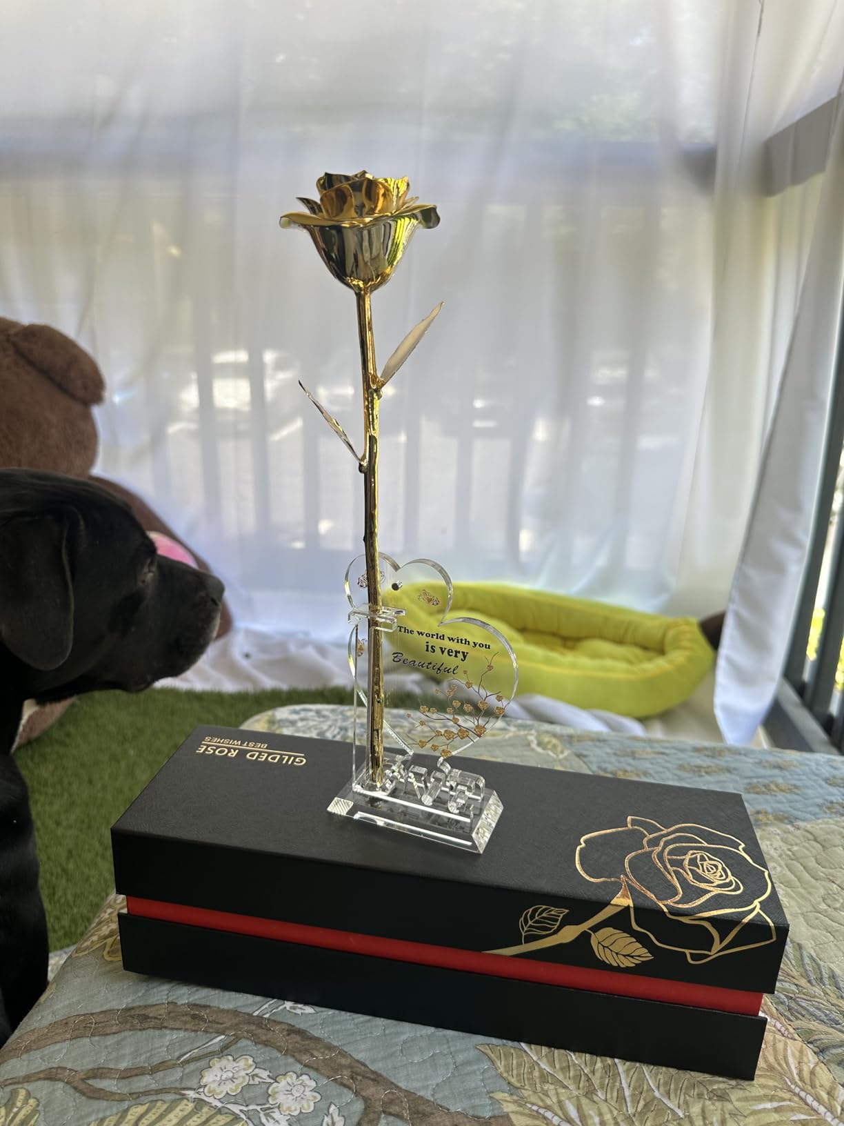 Gold Dipped Rose Real 24K Gold Rose, Genuine One of a Kind Rose Hand Dipped in 24K Golden Roses Romantic Gifts for Women in Her Birthday Anniversary Valentines Day Mothers Day - Customer Photo 2