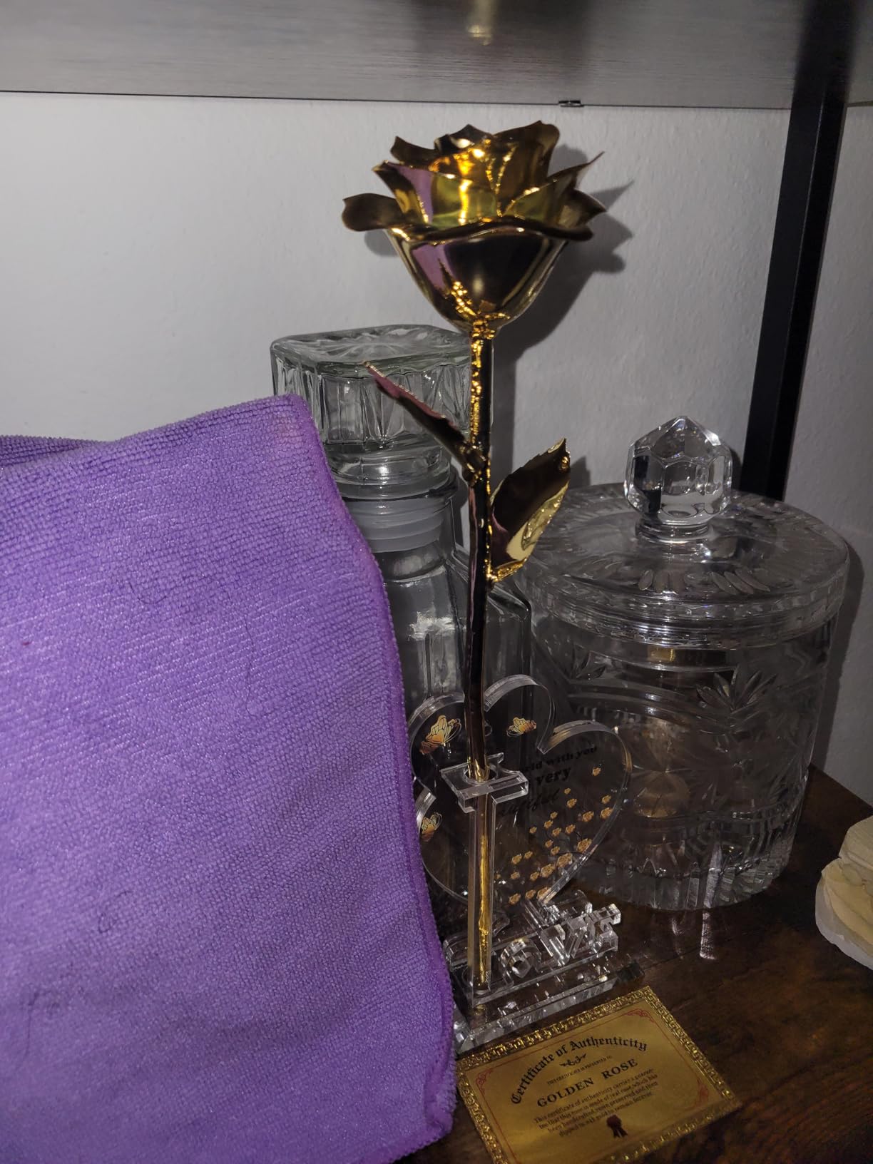 Gold Dipped Rose Real 24K Gold Rose, Genuine One of a Kind Rose Hand Dipped in 24K Golden Roses Romantic Gifts for Women in Her Birthday Anniversary Valentines Day Mothers Day - Customer Photo 3