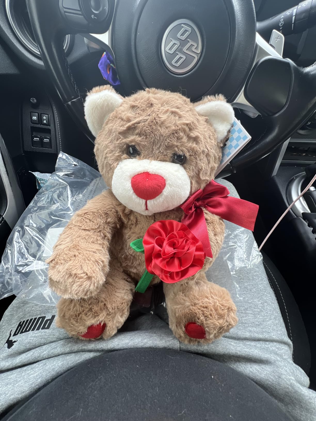 IKASA Bear Stuffed Animal Love Plush Toy with Bow for Valentine,Cute 10.6 IKASA Bear Stuffed Animal Love Plush Toy with Bow for Valentine,Cute 10.6