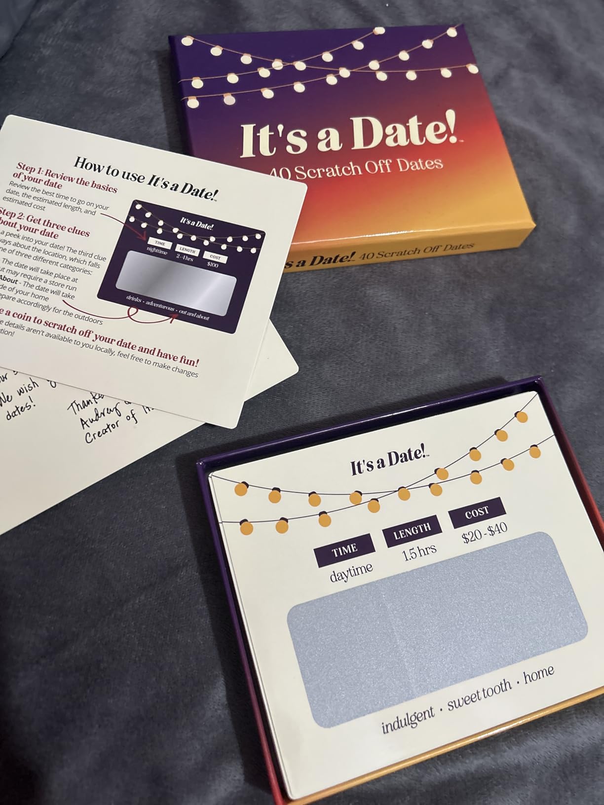 It's a Date!, 40 Fun and Romantic Scratch Off Date Night Ideas for Him, Her, Girlfriend, Boyfriend, Wife, Husband & Couples, Valentine's Gift for Men and Women - Customer Photo 2