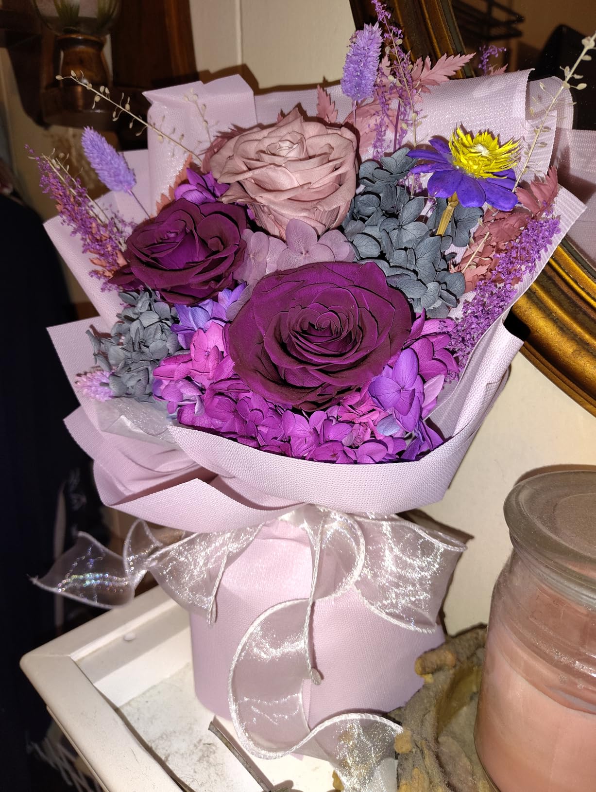 lovenfold Flowers for Delivery,Preserved Flowers Bouquets,Purple Rose Bouquets That Last 1-3 Years,Birthday Flowers Gifts for Women Mom Grandma Wife Friends - Customer Photo 3