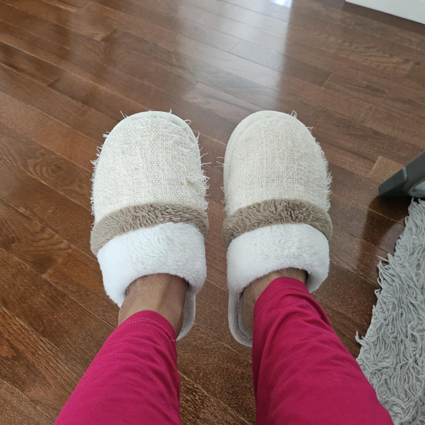 Cozy Slippers for Women Indoor and Outdoor Fuzzy House Shoes with Memory Foam Anti-Skid Sole Gifts for Women Mom Ladies - Customer Photo 1